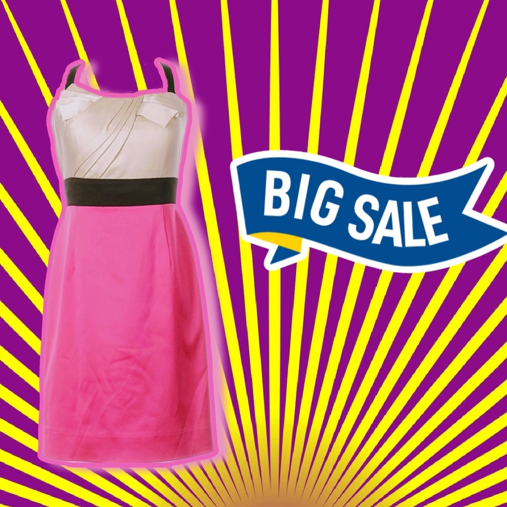 Max & Cleo strapless/THIN Black straps-EUC-SupportiveTop&Fun Fushia Skirt